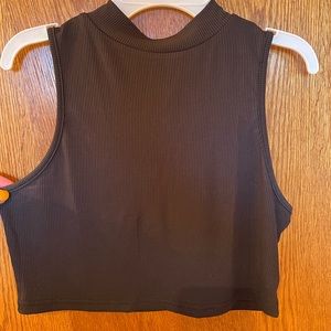 Cropped, ribbed, mock neck tank. Size L